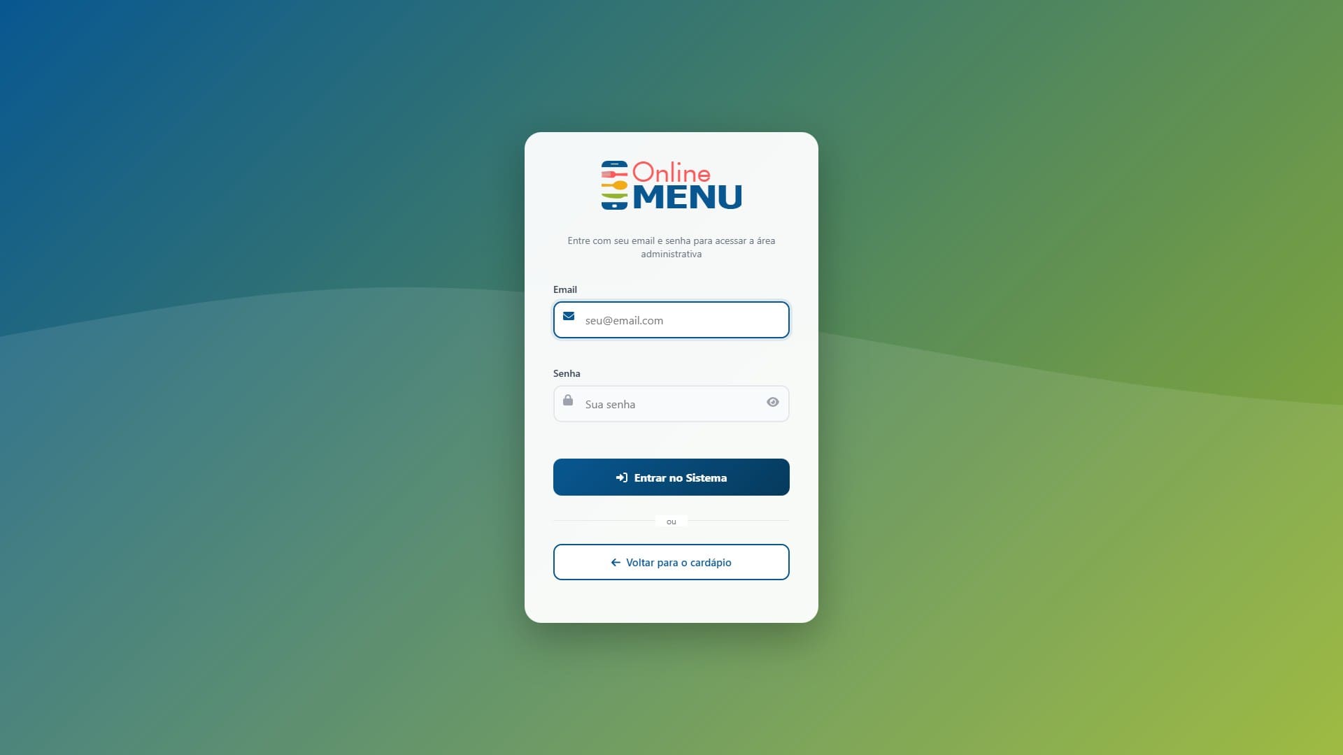 Painel admin — visão geral
